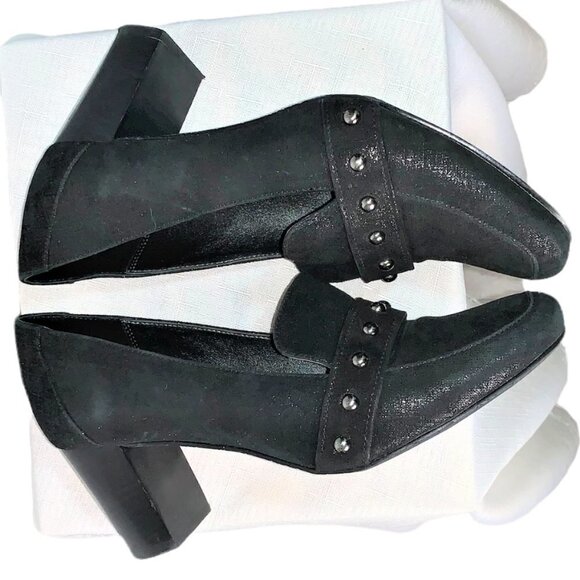 DONALD J. Pliner Loafers Leather Studded Heeled - Picture 6 of 11